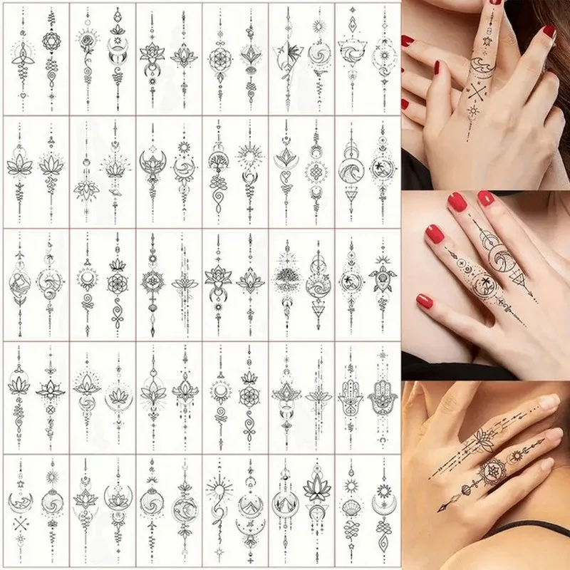 Набір тимчасових татуювань Fresh Tattoo чорні 9,5х5,5 см 30 штук