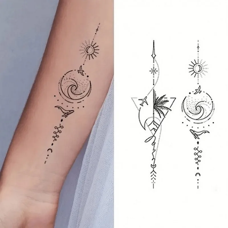 Набір тимчасових татуювань Fresh Tattoo чорні 9,5х5,5 см 30 штук
