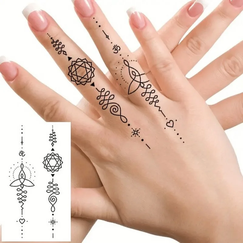 Набір тимчасових татуювань Fresh Tattoo чорні 9,5х5,5 см 30 штук
