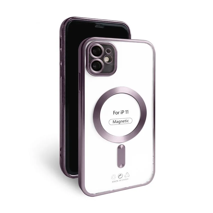 Чохол MagSafe для iPhone 11 матовий фіолетовий силікон пластик