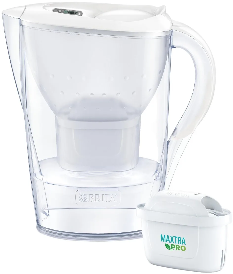 Фільтрувальний глечик Brita Marella XL Memo MXPro 3.5л (2л чистої води) з білими фільтр-картриджами (3 шт)