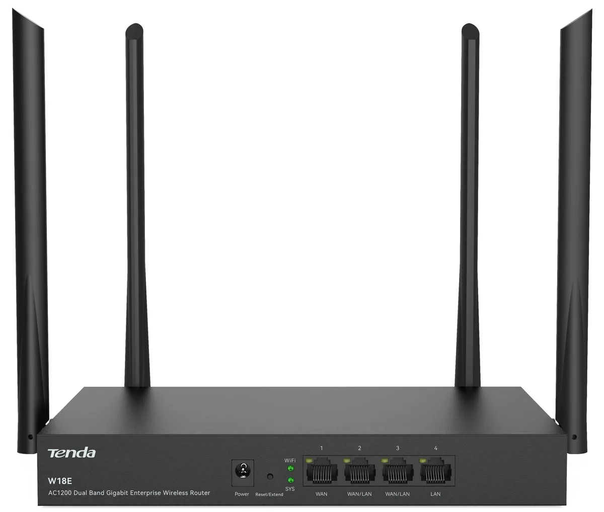 Маршрутизатор TENDA W18E Hotspot AC1200 4xGE (1xGE WAN, 2xGE LAN/WAN, 1xGE LAN)