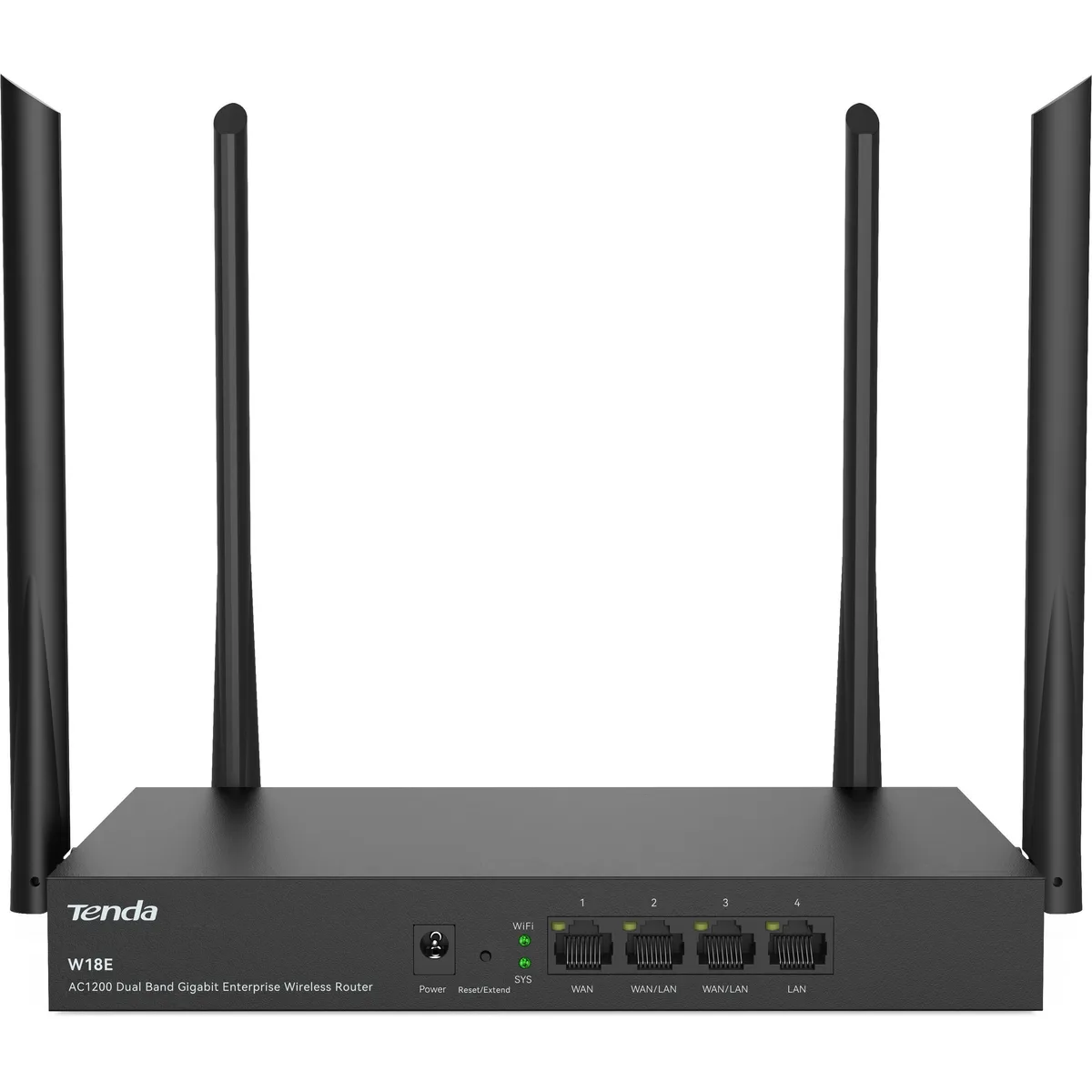 Маршрутизатор TENDA W18E Hotspot AC1200 4xGE (1xGE WAN, 2xGE LAN/WAN, 1xGE LAN)