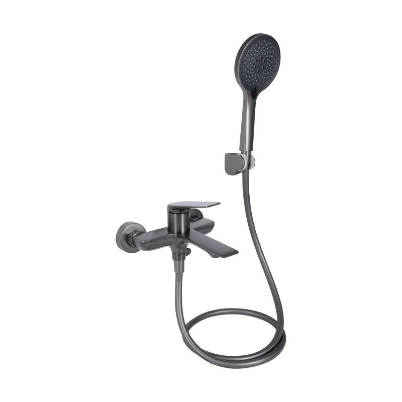 Змішувач для ванни Qtap Vlasta New 180х207х140 мм латунь Gunmetal Black PVD