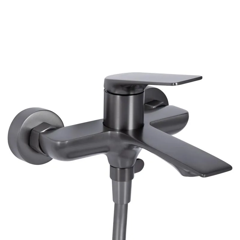 Змішувач для ванни Qtap Vlasta New 180х207х140 мм латунь Gunmetal Black PVD