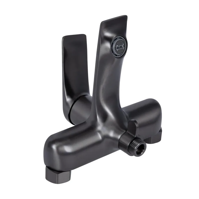 Змішувач для ванни Qtap Vlasta New 180х207х140 мм латунь Gunmetal Black PVD