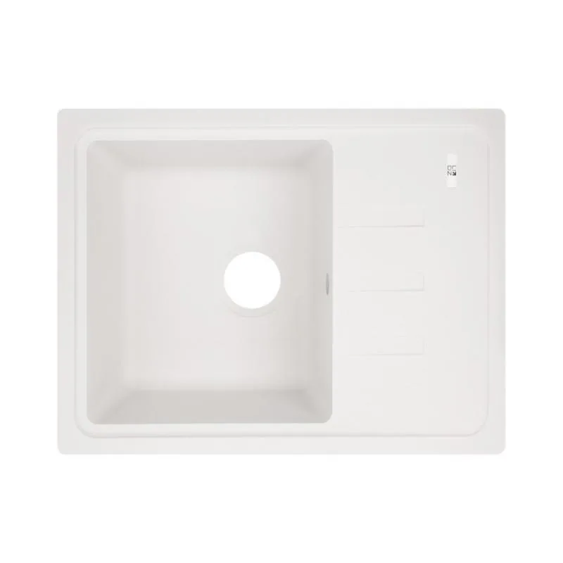 Кухонная мойка Lidz WHI-01 620x435 мм искусственный камень белая