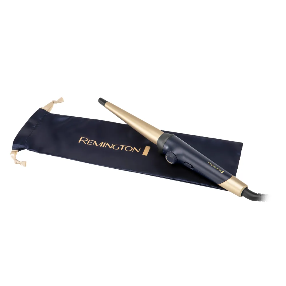 Конусная плойка Remington Sapphire Luxe, диаметр 13-25 мм, температурный режим 130-200°C, в комплекте с чехлом, керамическое покрытие, сапфировый