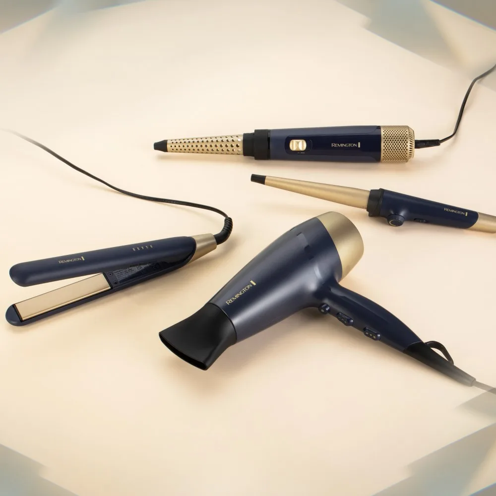 Конусная плойка Remington Sapphire Luxe, диаметр 13-25 мм, температурный режим 130-200°C, в комплекте с чехлом, керамическое покрытие, сапфировый