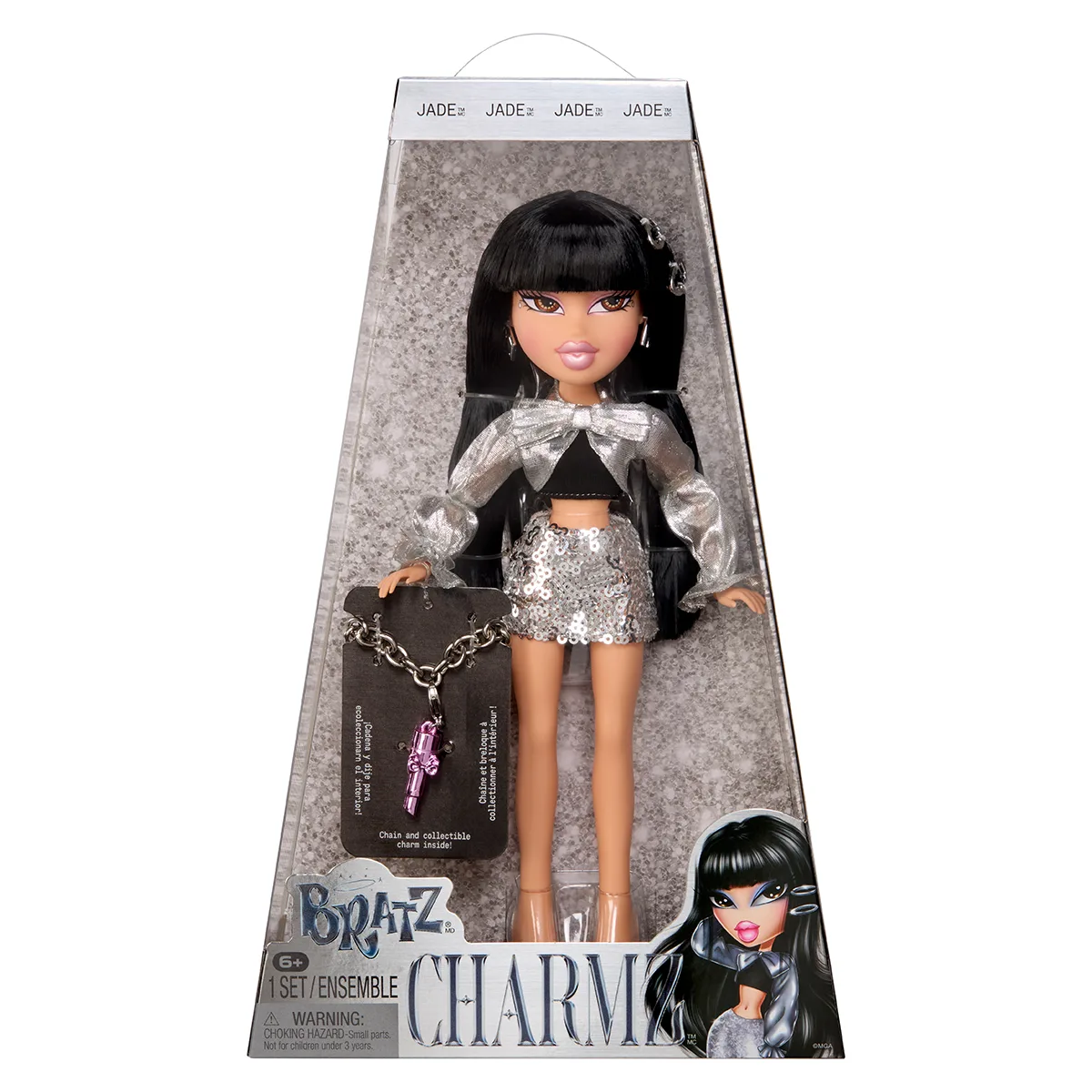 Ігровий набір з лялькою Bratz Charmz комбіновані матеріали 27 см металевий колір