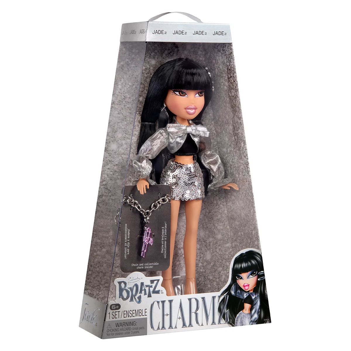 Ігровий набір з лялькою Bratz Charmz комбіновані матеріали 27 см металевий колір