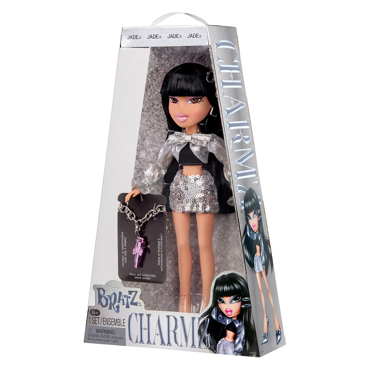 Ігровий набір з лялькою Bratz Charmz комбіновані матеріали 27 см металевий колір
