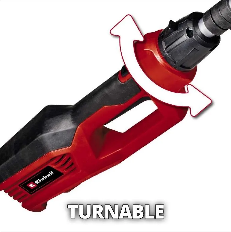 Телескопический кусторез Einhell GC-HH 9046, мощность 900 Вт, длина лезвия 460 мм, шаг реза 20 мм, регулируемая штанга 197-26 м, вес 491 кг.