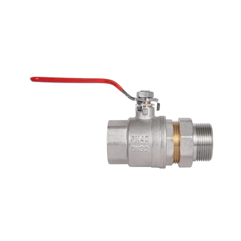 Кран шаровой 1 1/4" Thermo Alliance латунь никель 200х57х95 мм
