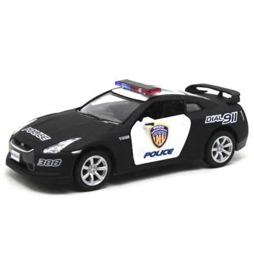 Игрушечная машинка Kinsmart Nissan GT-R R35 с открывающимися дверями чёрная 11.5 см