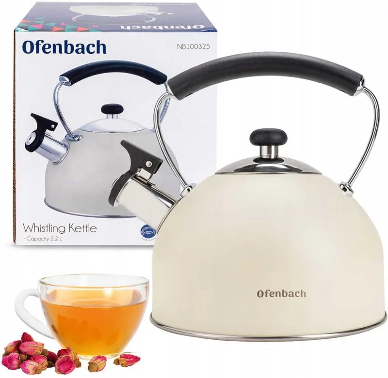 Чайник Ofenbach Magic Kettle 2.2л из нержавеющей стали бежевый матовый с свистком