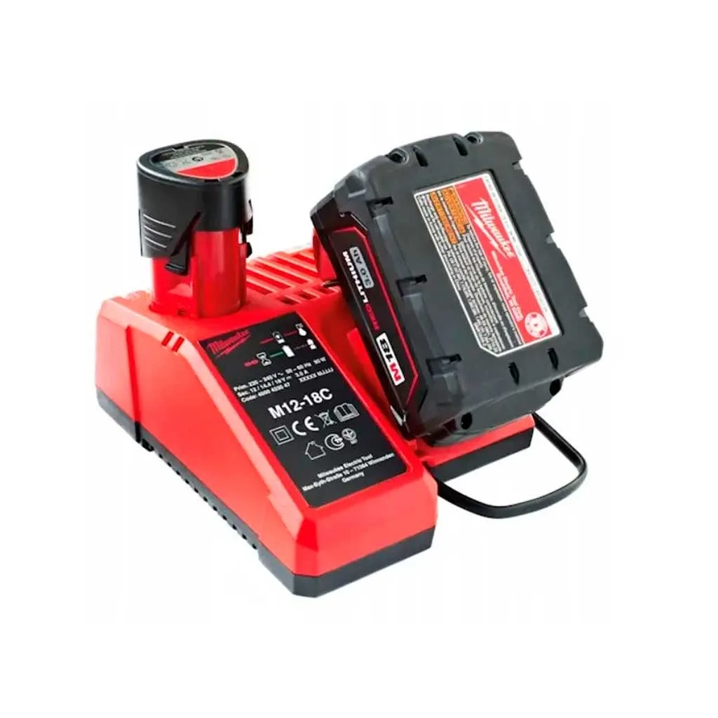 Зарядний пристрій Milwaukee 12В 18В для акумуляторів M12 M14 M18 0,84 кг