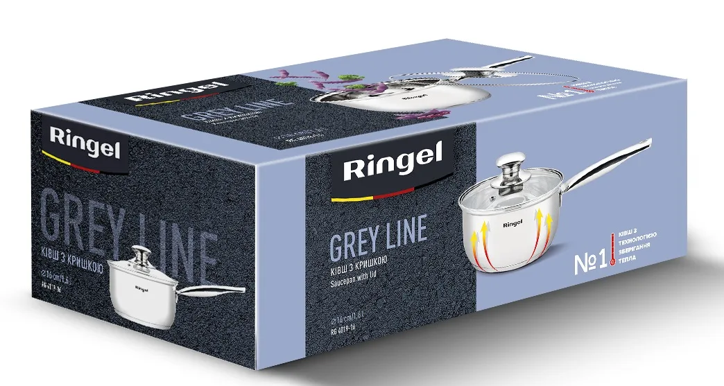 Ківш Ringel нержавіюча сталь 1,6л 16 см Grey Line