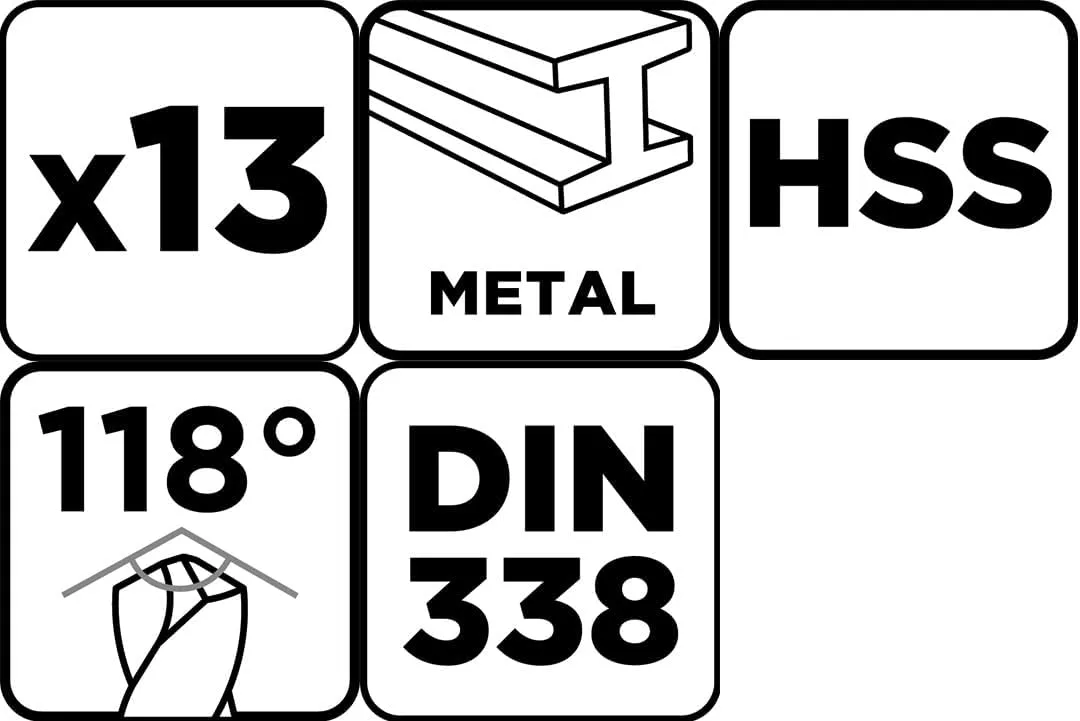 Набір свердел по металу GRAPHITE HSS 2-8 мм 13 шт кейс