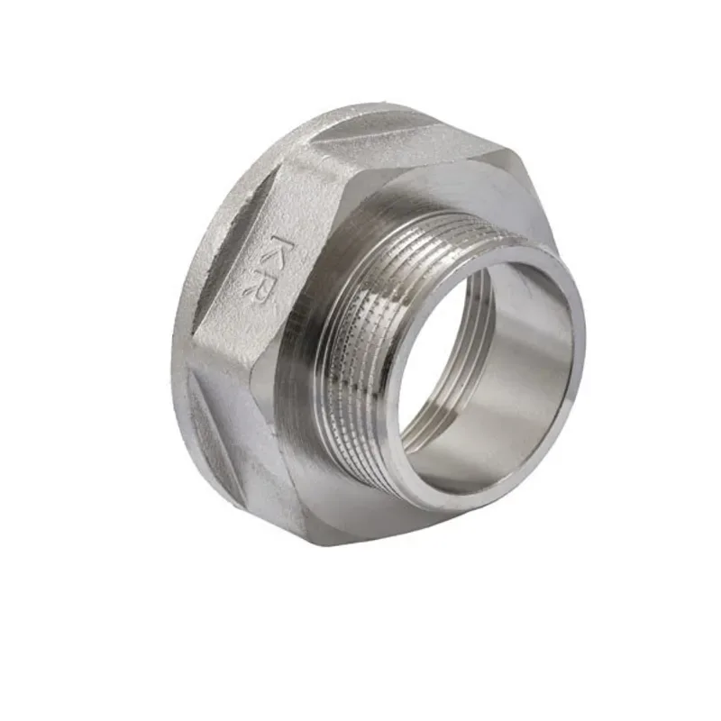 Переходник Koer латунный 1 1/2" x 2" никелированный стальной