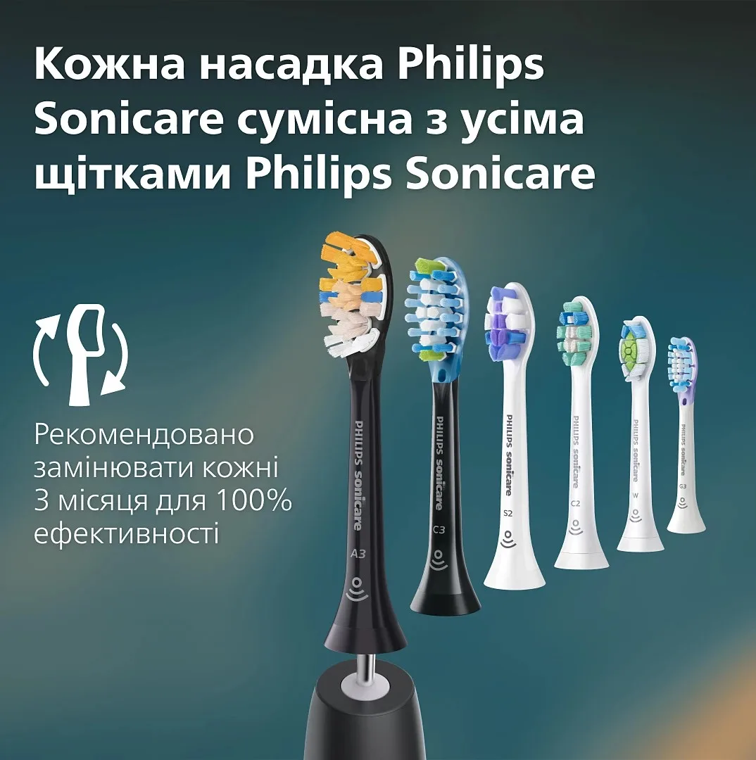 Електрична зубна щітка Philips Sonicare 4100 Series, 31 тис. коливань/хв, 1 насадка, зелений колір.