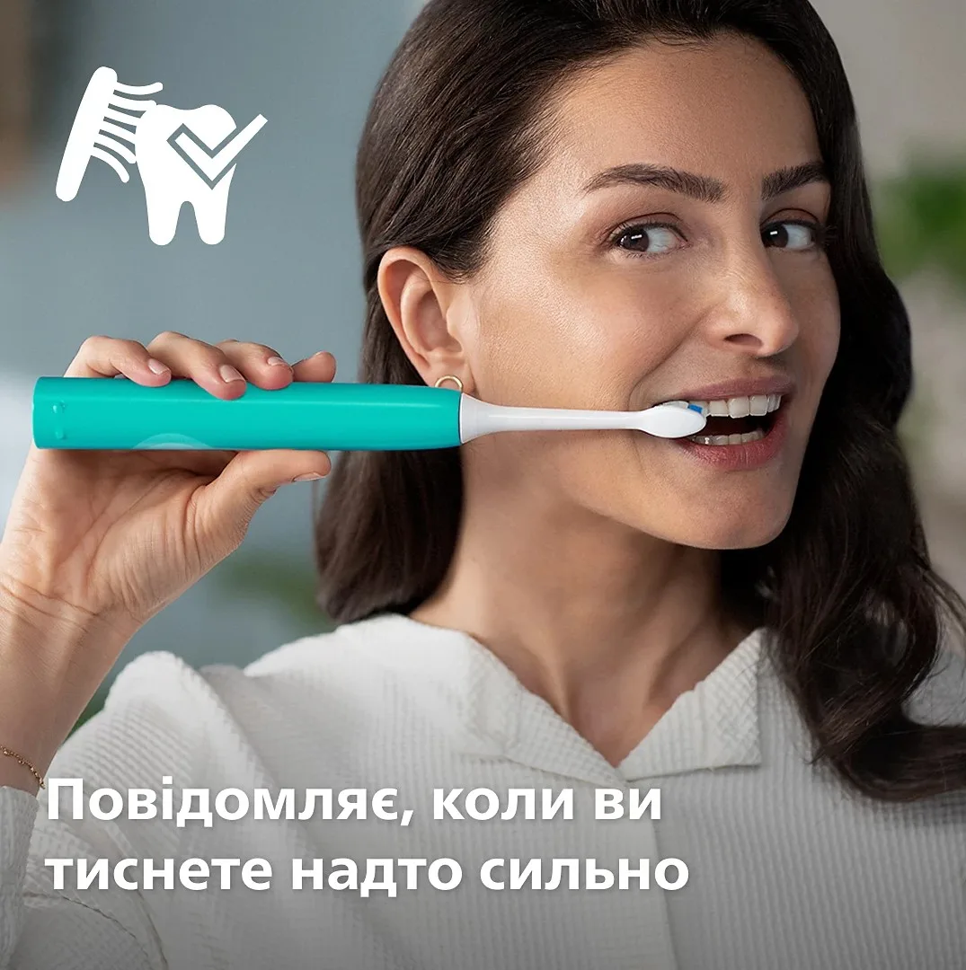 Електрична зубна щітка Philips Sonicare 4100 Series, 31 тис. коливань/хв, 1 насадка, зелений колір.