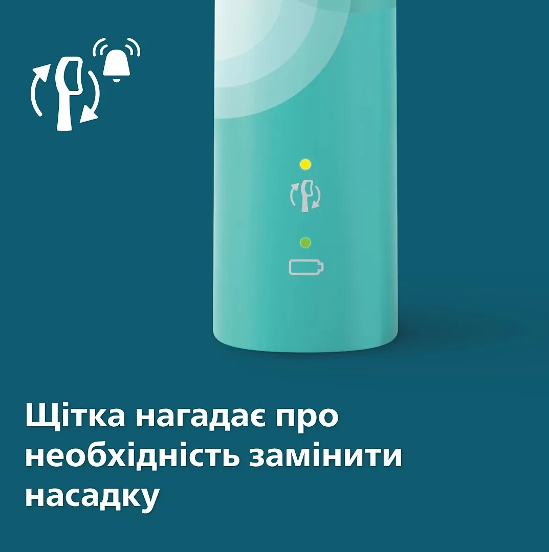 Електрична зубна щітка Philips Sonicare 4100 Series, 31 тис. коливань/хв, 1 насадка, зелений колір.