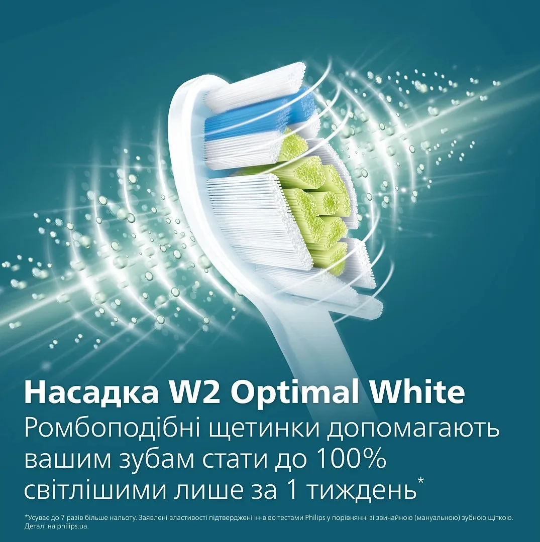 Електрична зубна щітка Philips Sonicare 4100 Series, 31 тис. коливань/хв, 1 насадка, зелений колір.