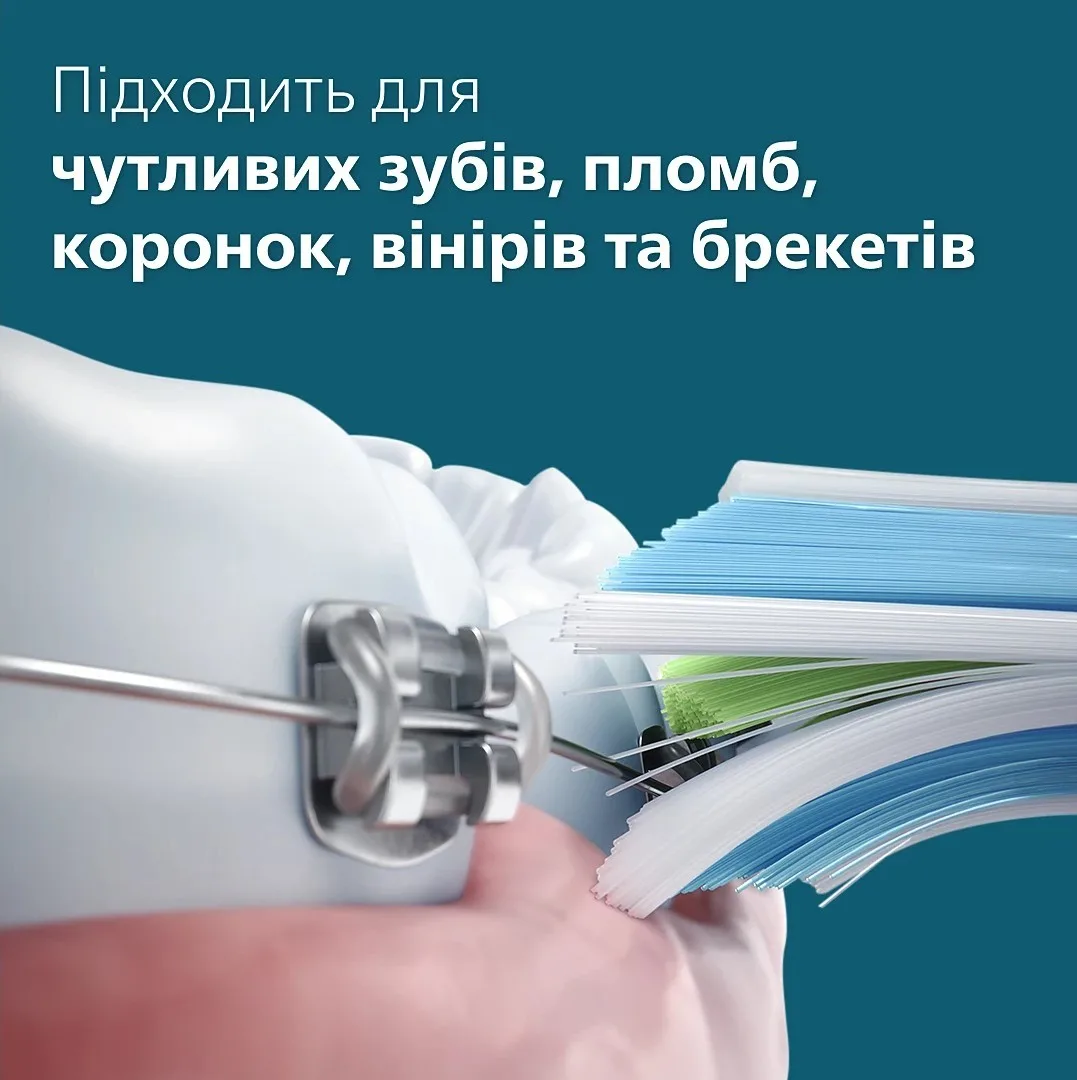 Електрична зубна щітка Philips Sonicare 4100 Series, 31 тис. коливань/хв, 1 насадка, зелений колір.