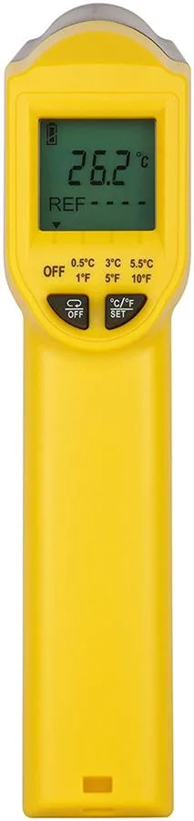 Безконтактний пірометр Stanley з діапазоном температур -38...+520°С, вага 0.28 кг.
