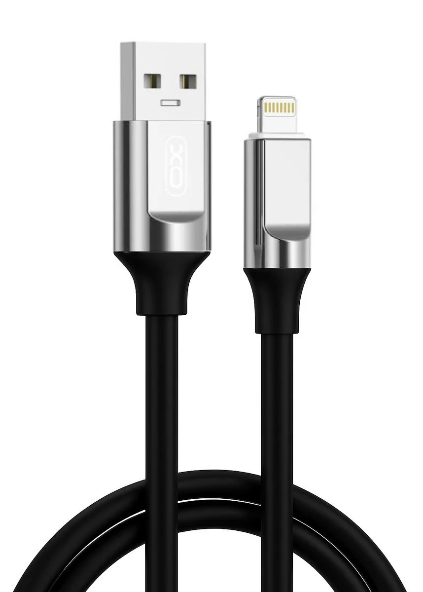 Кабель XO USB-A Lightning 1 м Чорний Силікон 6A