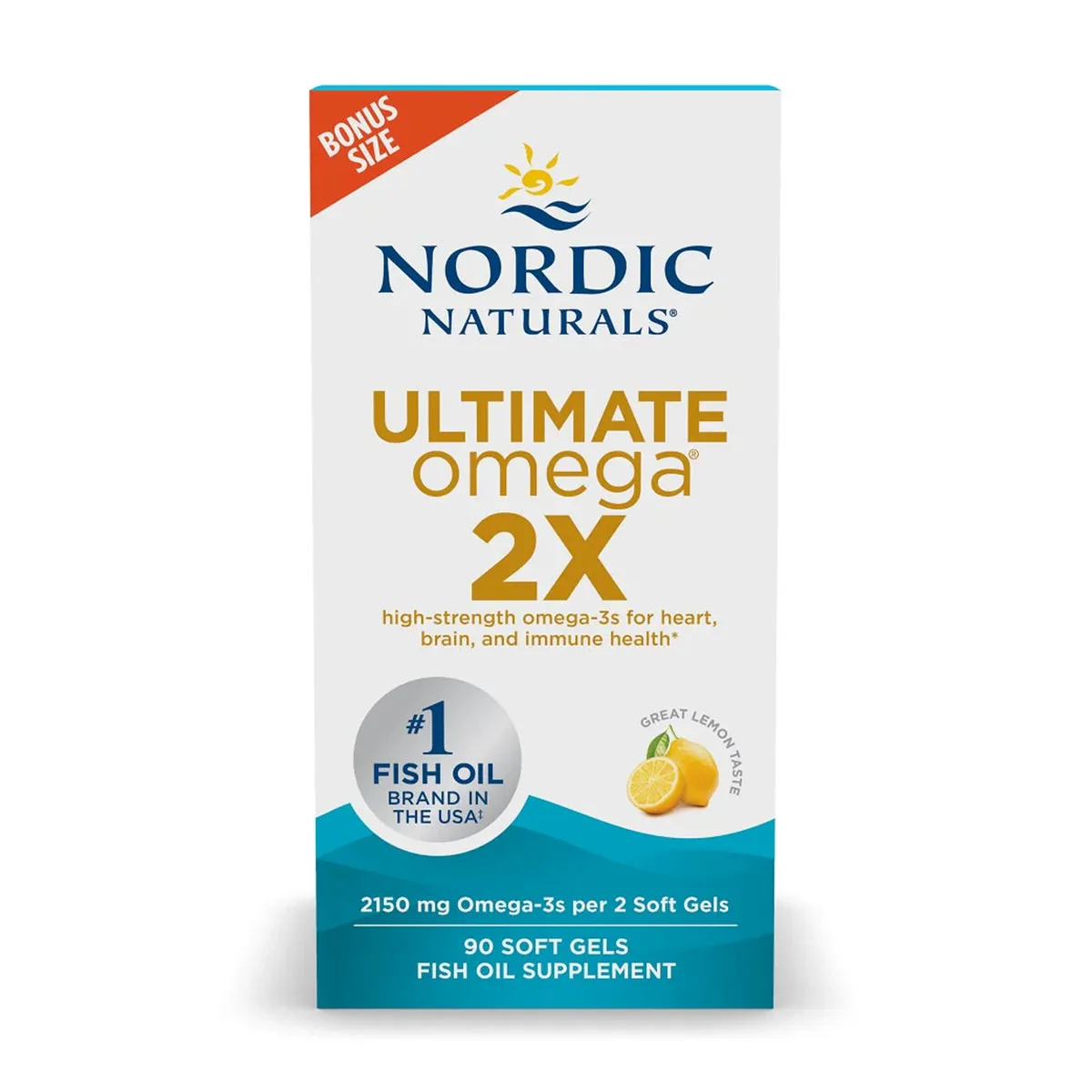 Ultimate Omega 2X Nordic Naturals 90 м'яких капсул з риби з лимонним смаком