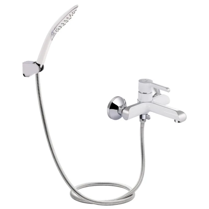 Змішувач для ванни Qtap Grand 220х190х125 мм латунь хром білий