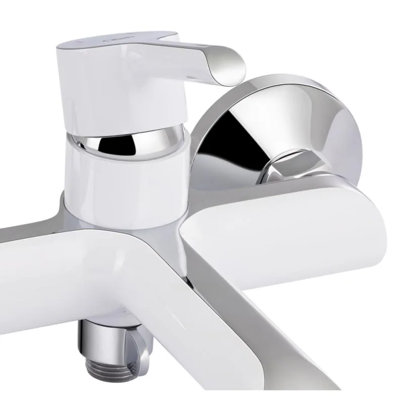 Змішувач для ванни Qtap Grand 220х190х125 мм латунь хром білий