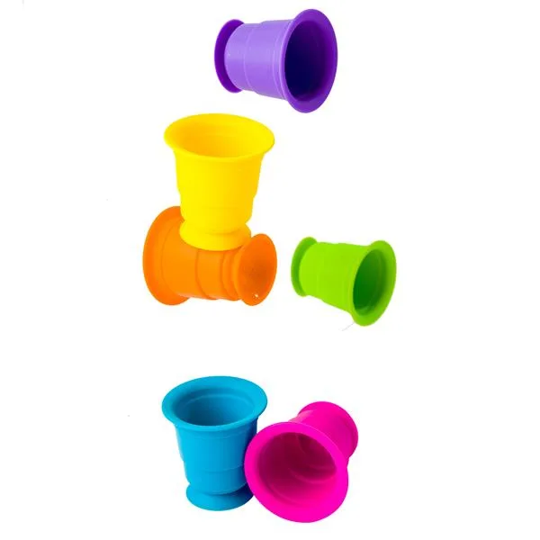 Тактильная игрушка Fat Brain Toys Силиконовые чашки 6 штук Разноцветные