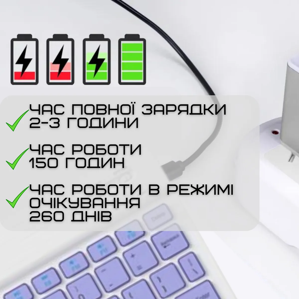 Бездротова клавіатура та миша DEJI UA розкладка Bluetooth для ПК планшета телефону чорний