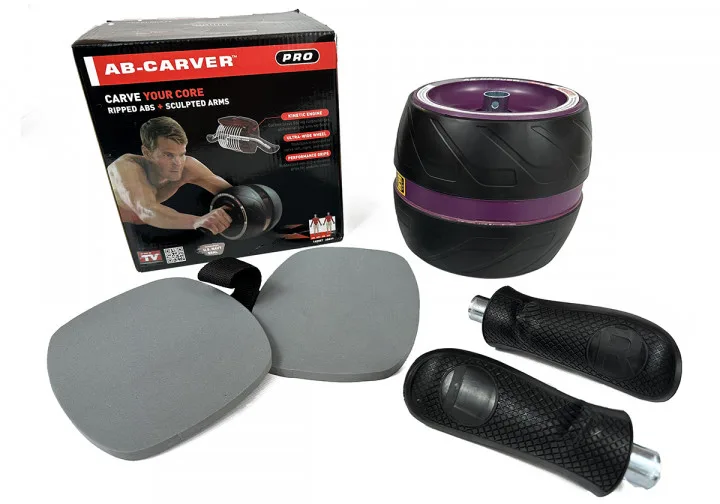 Ролик для пресса EasyFit 20х16х20 см с анатомическими ручками черный