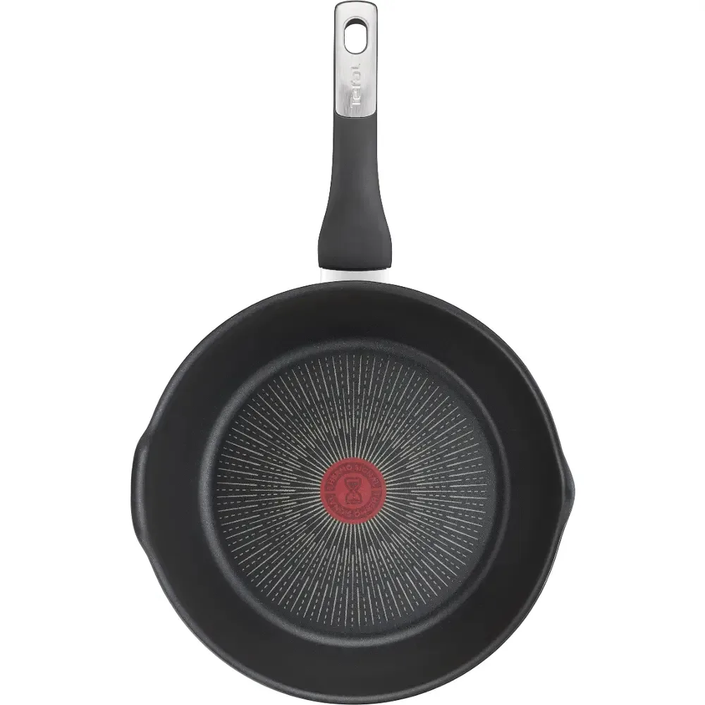 Глибока сковорода Tefal Unlimited, 22 см, алюмінієва, з бакелітовою ручкою, чорного кольору.