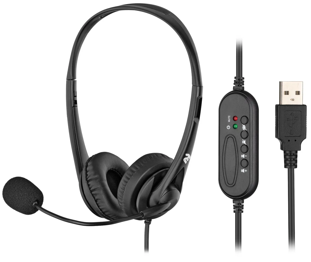 Наушники ПК стерео On-ear 2E CH11 USB, омни-микрофон, 2м, черные