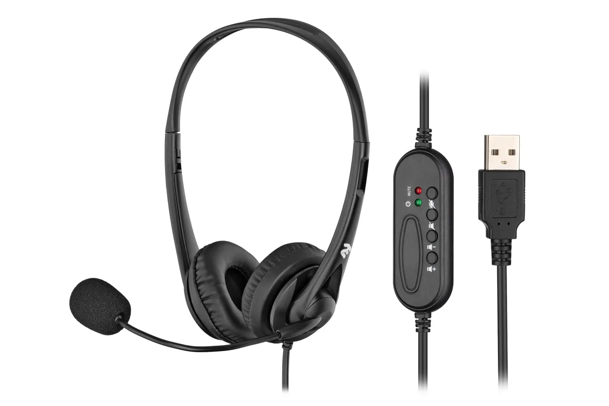 Наушники ПК стерео On-ear 2E CH11 USB, омни-микрофон, 2м, черные
