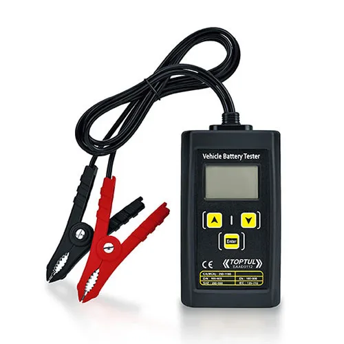 Акумуляторний тестер TOPTUL EAAD0112 12В USB чорний з підсвіткою екрану