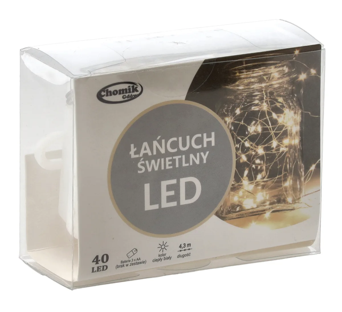 Гирлянда-струна Chomik 4,3 м LED 40 теплый белый