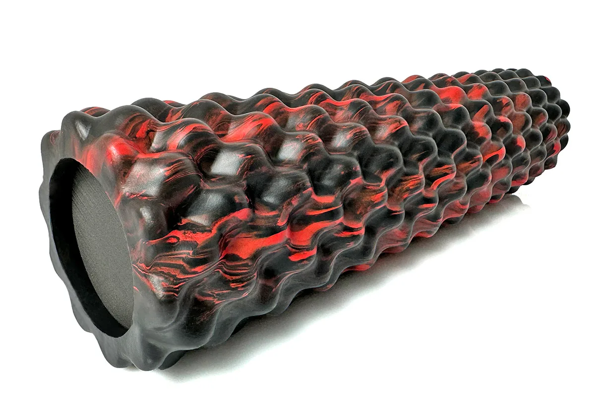 Масажний ролик EasyFit EVA 45 см Чорний-червоний
