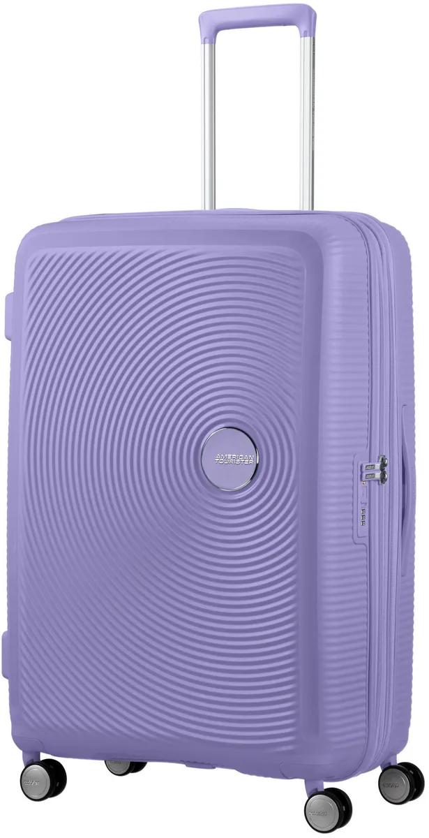 Вализа American Tourister, Soundbox, полипропилен, большая, 77 см, 97/110 л, TSA, 4 колеса, EXP, лавандовая.