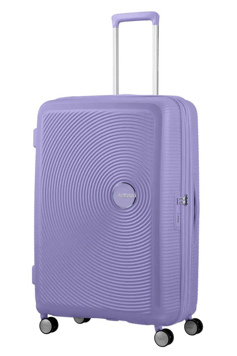 Вализа American Tourister, Soundbox, полипропилен, большая, 77 см, 97/110 л, TSA, 4 колеса, EXP, лавандовая.