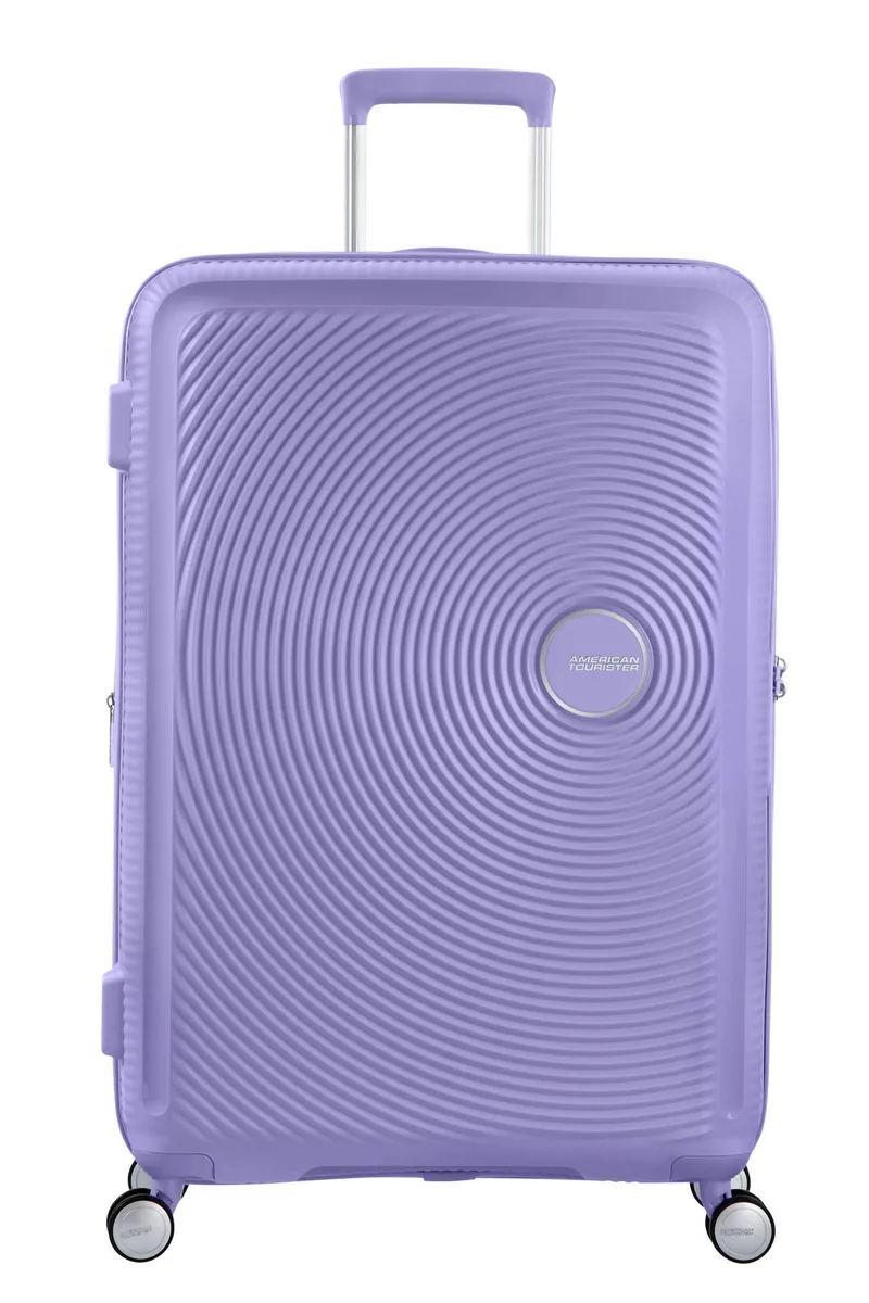 Вализа American Tourister, Soundbox, полипропилен, большая, 77 см, 97/110 л, TSA, 4 колеса, EXP, лавандовая.