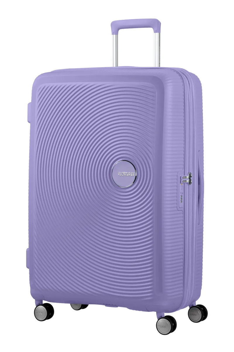 Вализа American Tourister, Soundbox, полипропилен, большая, 77 см, 97/110 л, TSA, 4 колеса, EXP, лавандовая.