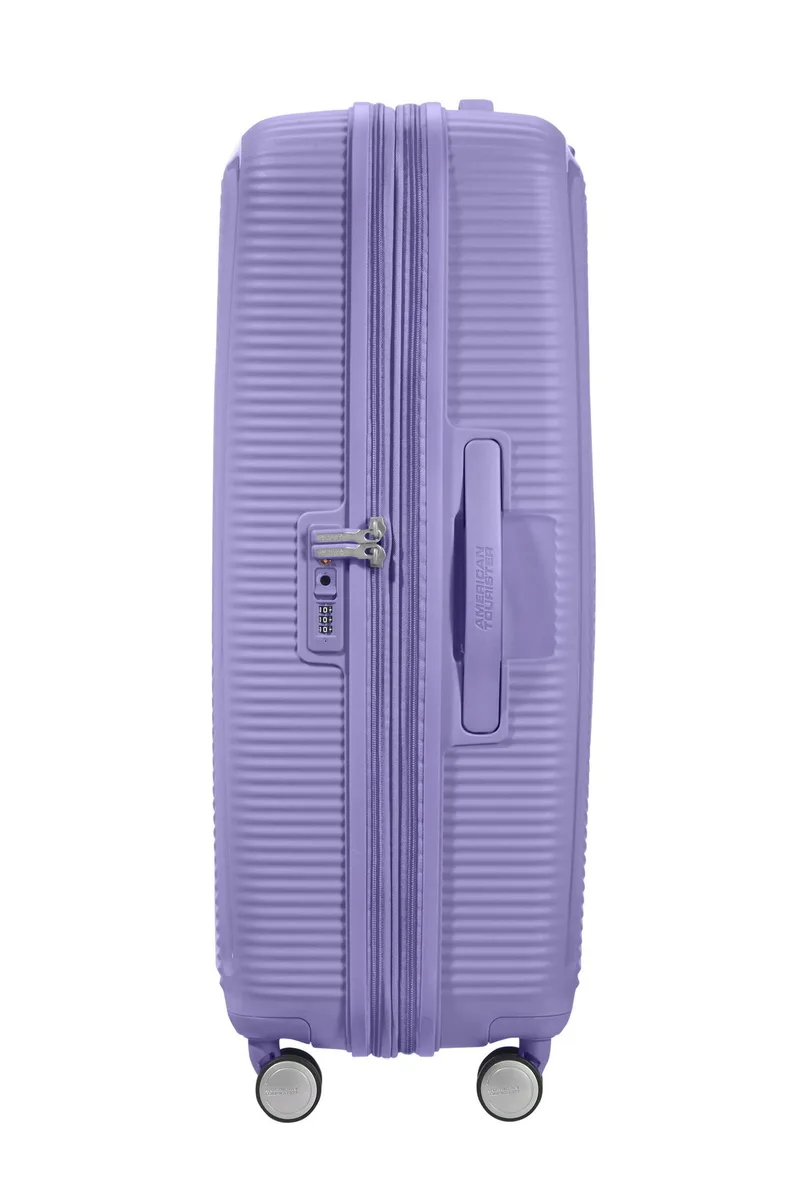 Вализа American Tourister, Soundbox, полипропилен, большая, 77 см, 97/110 л, TSA, 4 колеса, EXP, лавандовая.