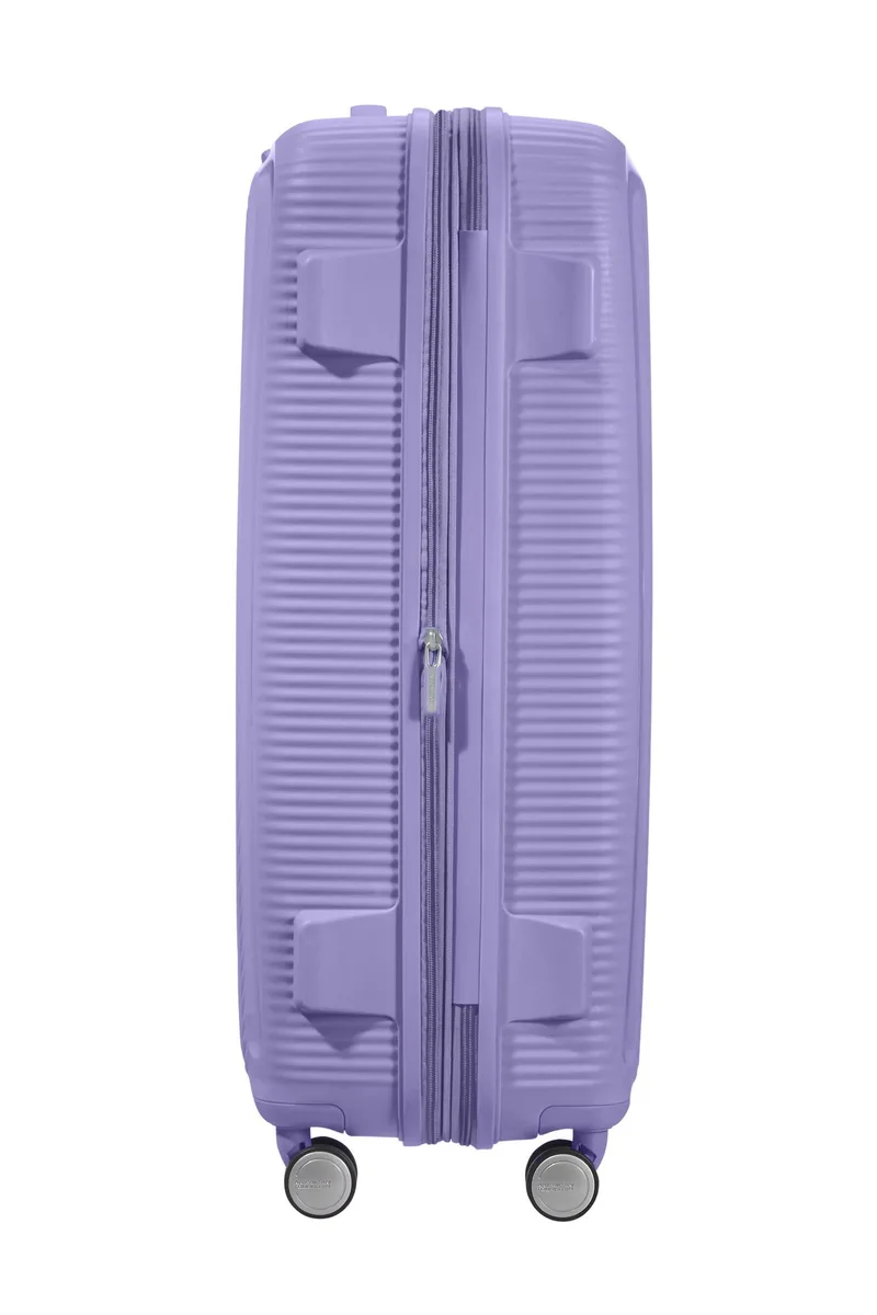 Вализа American Tourister, Soundbox, полипропилен, большая, 77 см, 97/110 л, TSA, 4 колеса, EXP, лавандовая.