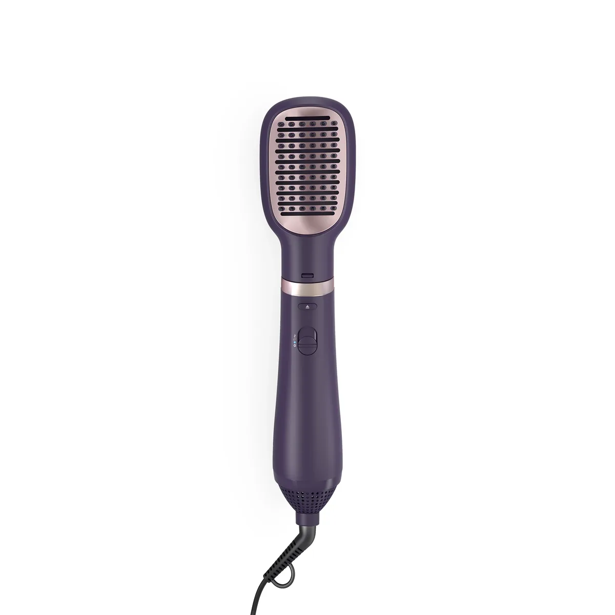 Фен-щітка Philips 3000 Series, 800 Вт, 3 температурні режими, функція іонізації, 4 насадки, фіолетового кольору.